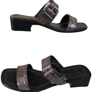 Donald J. Pliner Black and Silver Sandals